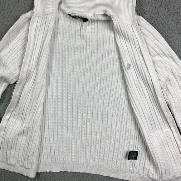 Lauren Ralph Lauren Ivory Cable-Knit Full-Zip Sweater Women's Size Petite/P - Picture 7 of 12